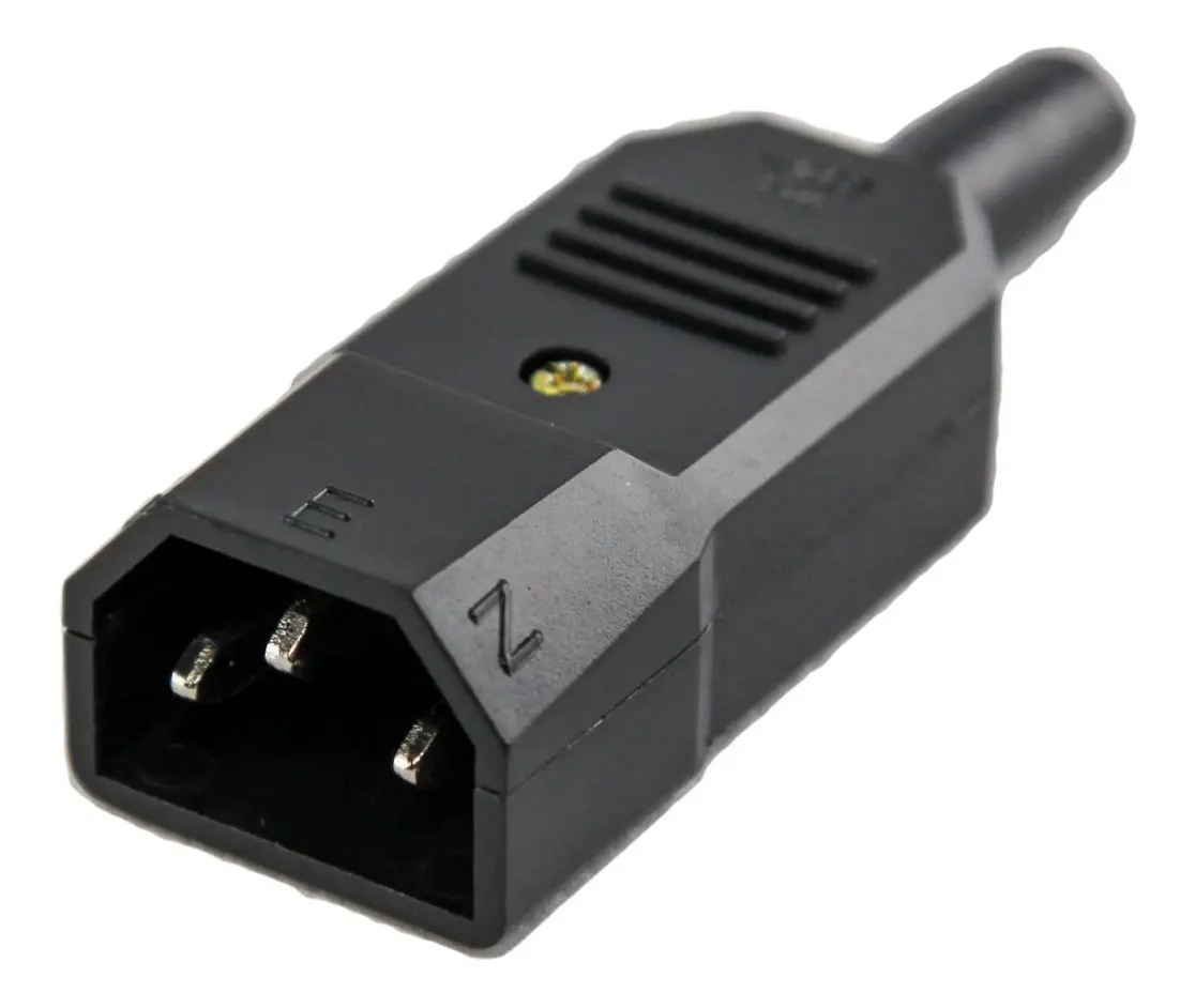 CONECTOR FICHA MACHO C14 INTERLOCK PARA CABLE – PC / UPS X 10 UNIDADES - Imagen 2